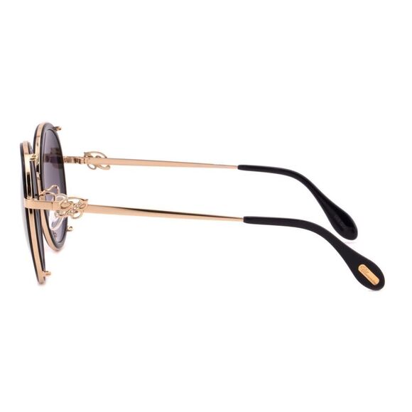New Blumarine Limited Edition Women Sunglasses SBM-109S-300G Black Gold Mirror - Picture 7 of 10